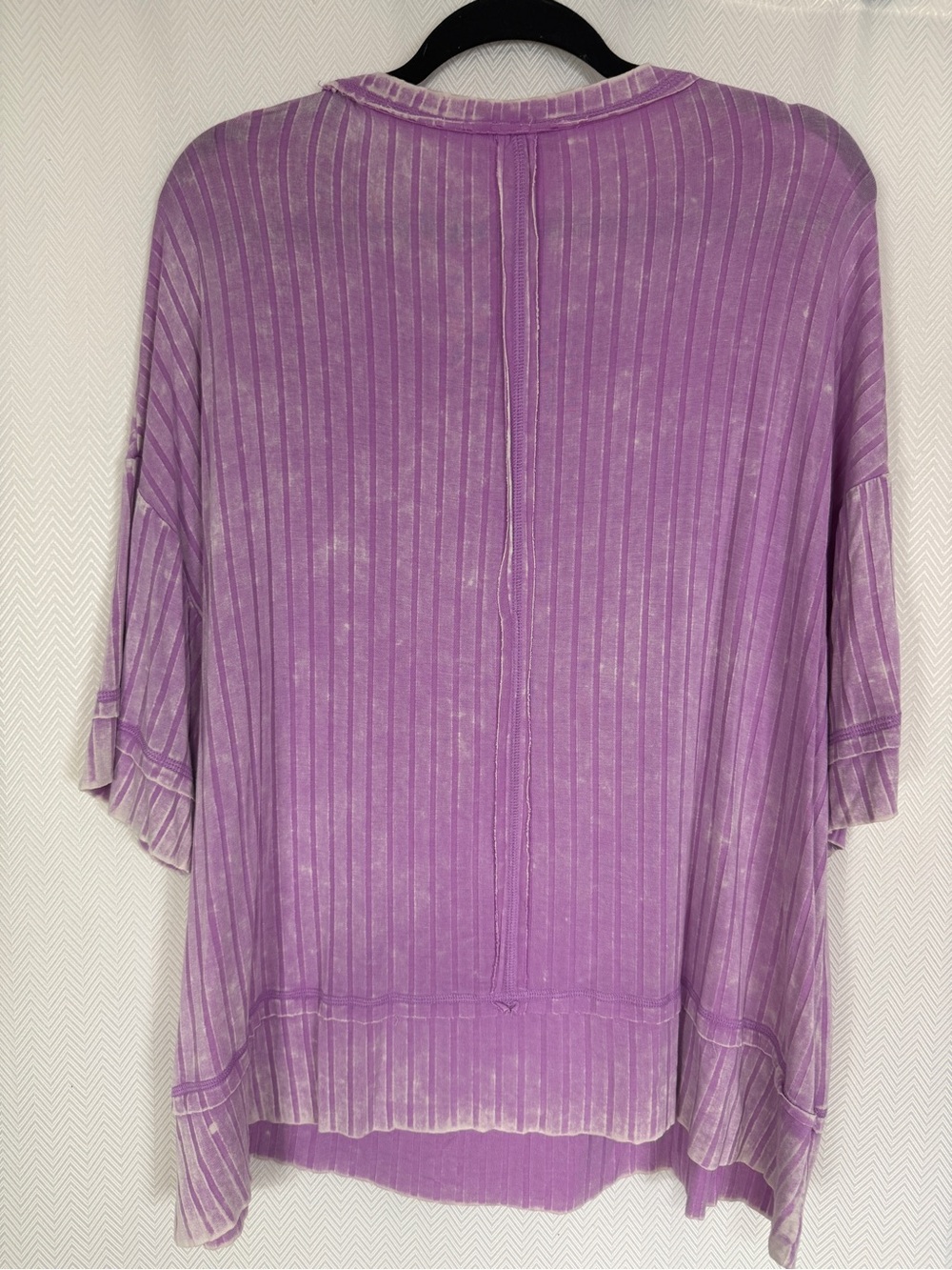 Zenana Acid Wash Lavender Ribbed Women's Top Size L/XL - Picture 7 of 7